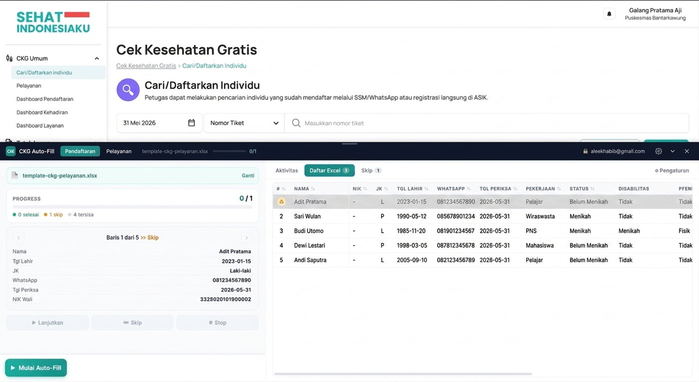 Pendaftaran dari Excel